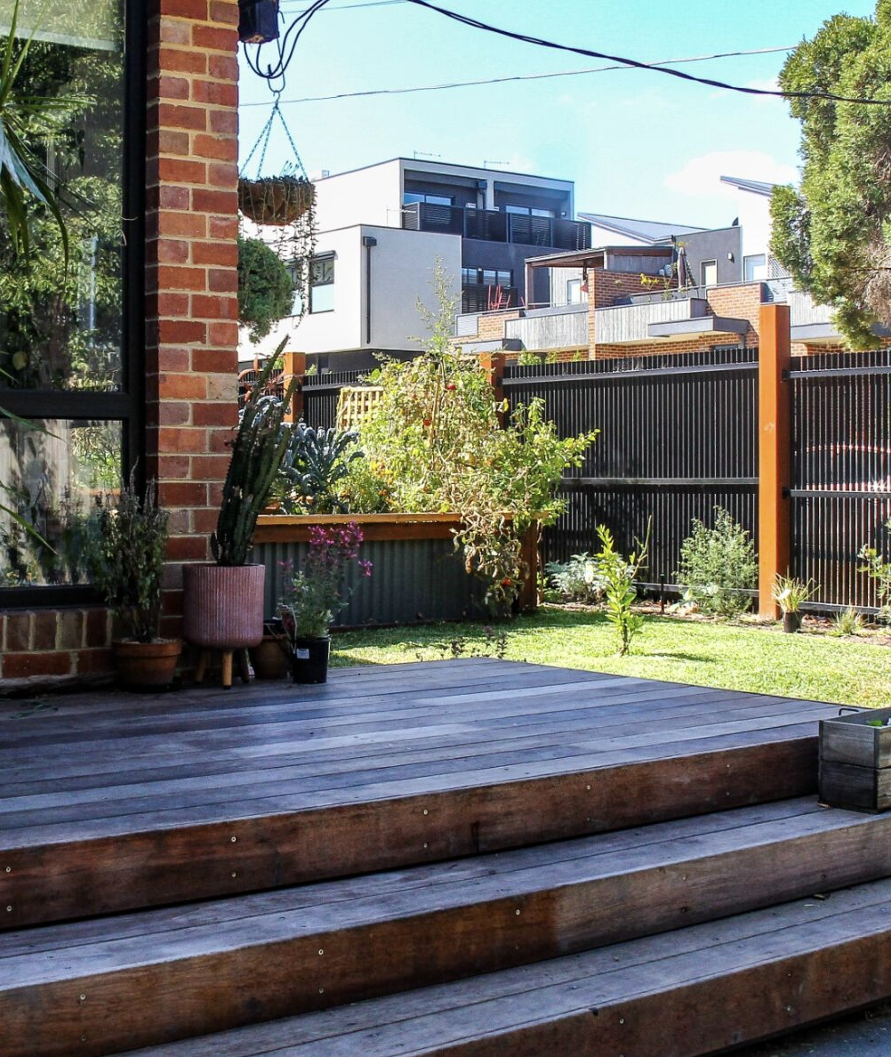 tharratt st - backyard yard renovation - decking