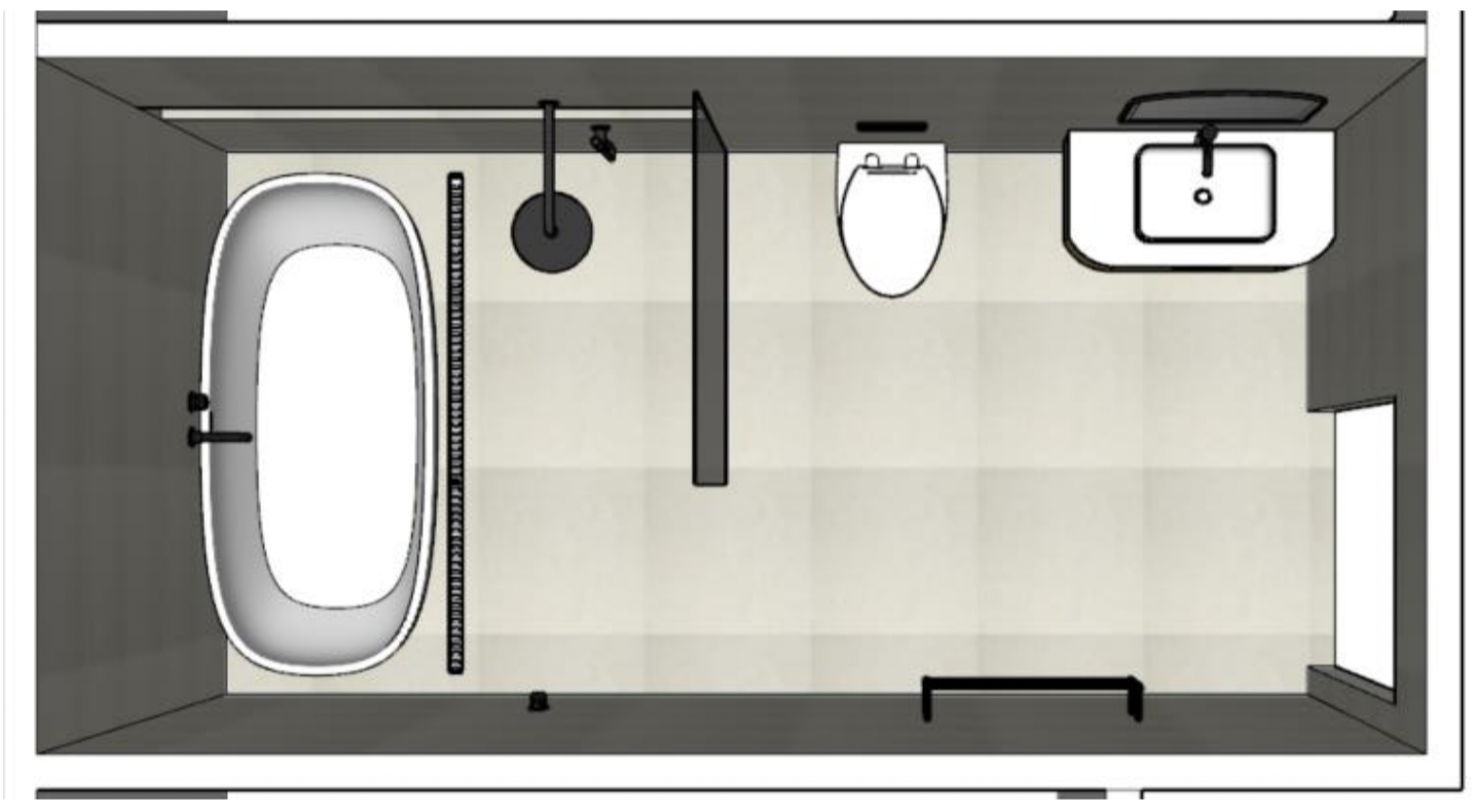 hillside av northcote - bathroom renovations sketch