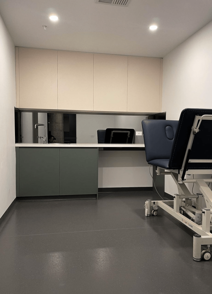 step relief healthcare treatment room fitout