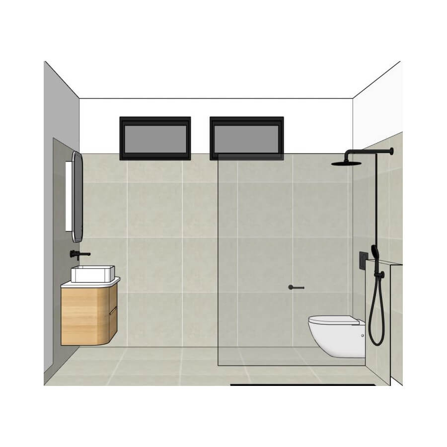 251 Mitcham Road Design Main Bath Elevation A