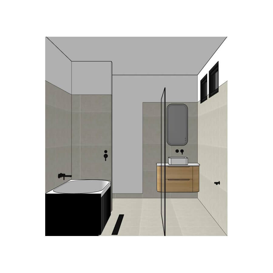 251 Mitcham Road Design Main Bath Elevation D