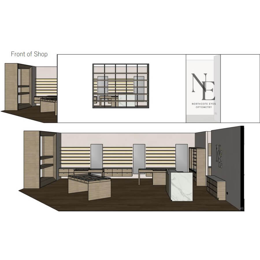 Northcote Eyes Design Front of Shop Elevation D